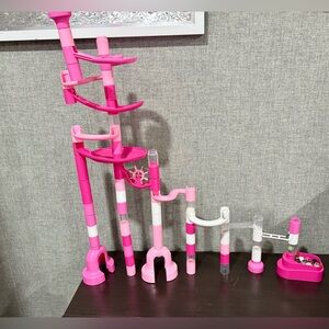 Marble Genius Marble Run Starter Set STEM Toy for Kids Ages 4-12. Pink glitter.